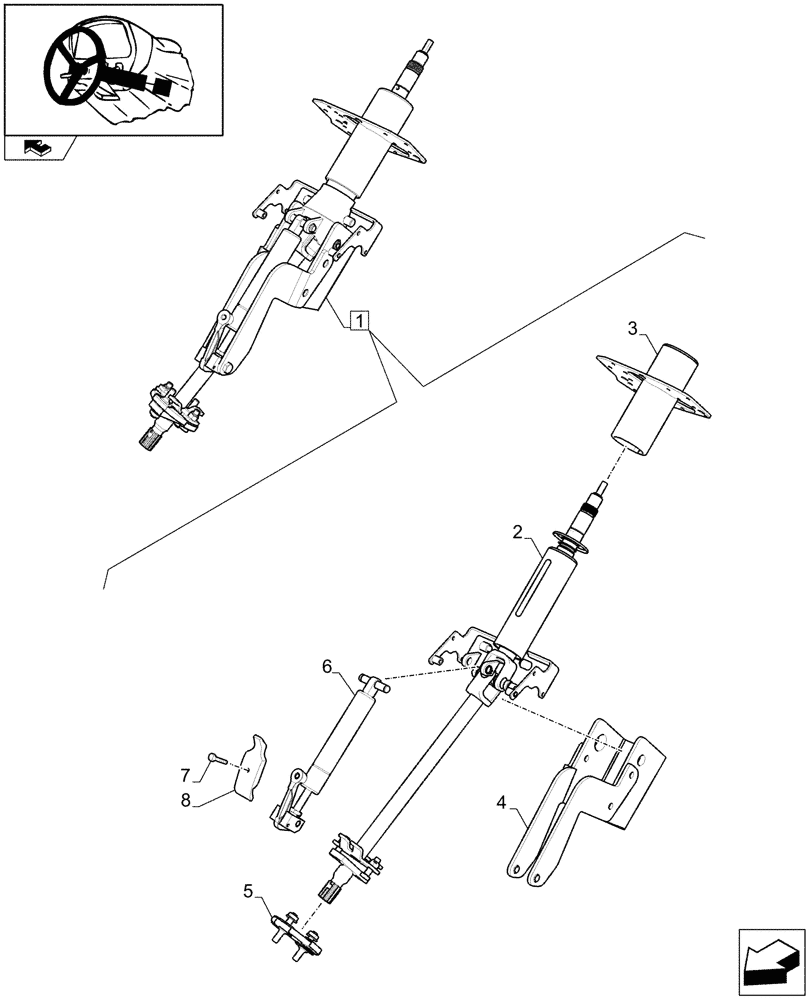 Схема запчастей Case IH PUMA 125 - (1.95.5/ B) - STEERING COLUMN, COMPONENTS (10) - OPERATORS PLATFORM/CAB