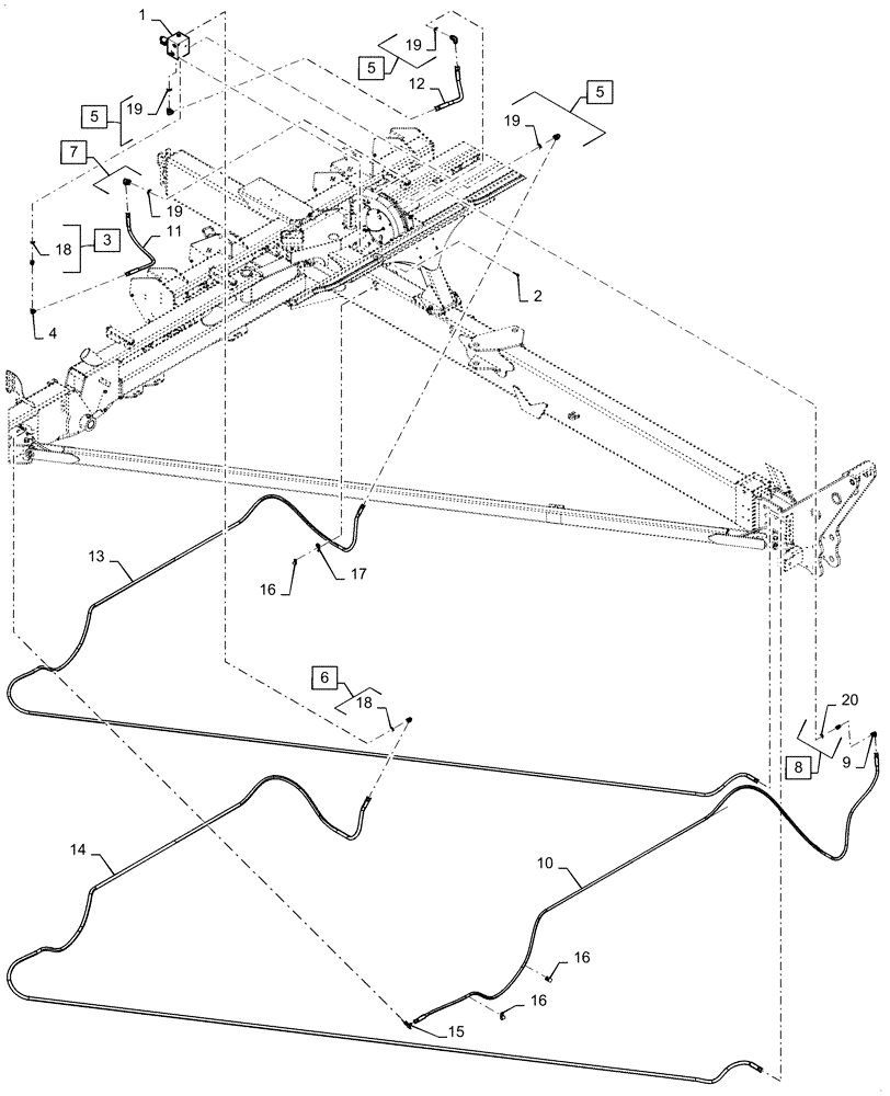 Схема запчастей Case IH 1255 - (35.744.AC[02]) - HYDRAULIC BULK FILL FOR 24 ROW DRAW BAR HITCH (35) - HYDRAULIC SYSTEMS