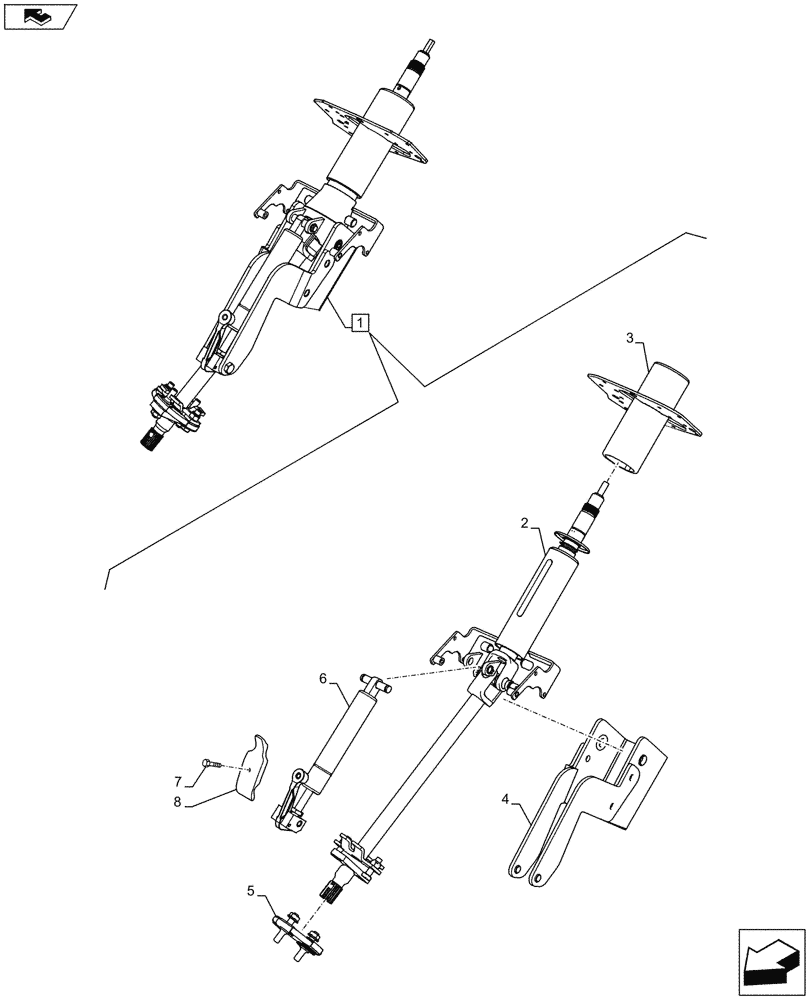 Схема запчастей Case IH PUMA 130 - (41.101.01[02]) - STEERING COLUMN, COMPONENTS - C9023 (41) - STEERING