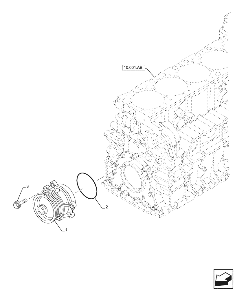 Схема запчастей Case IH F2CFP614D H003 - (10.400.BB) - WATER PUMP (10) - ENGINE