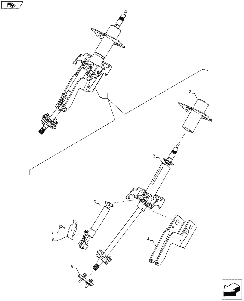 Схема запчастей Case IH PUMA 230 - (41.204.01[03]) - STEERING COLUMN, COMPONENTS - C9023 (41) - STEERING