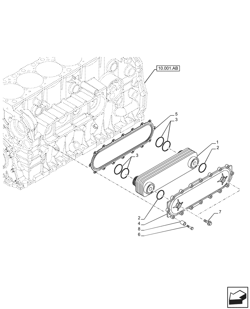 Схема запчастей Case IH F2CFP614E H003 - (10.408.AC) - ENGINE, HEAT EXCHANGER (10) - ENGINE