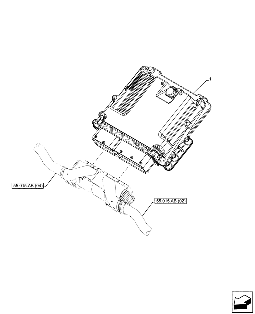 Схема запчастей Case IH FARMALL 90C - (55.015.AA[02]) - VAR - 336839, 336841, 391013 - ELECTRONIC CONTROL UNIT (55) - ELECTRICAL SYSTEMS