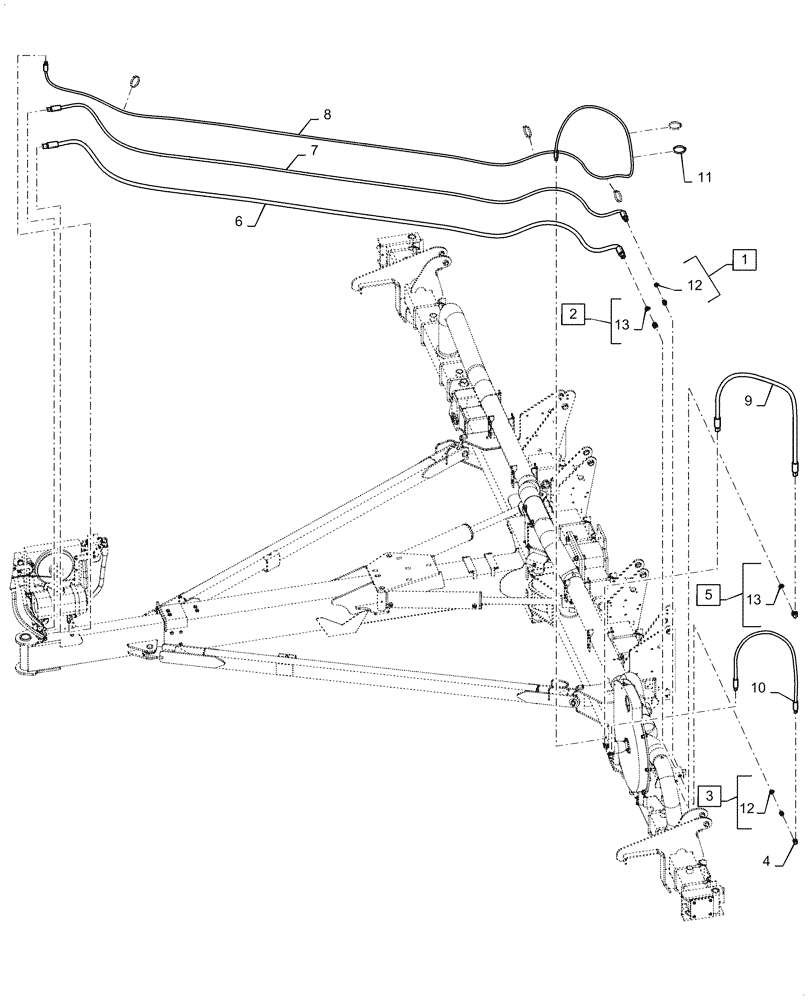 Схема запчастей Case IH 1255 - (35.300.AB[03]) - HYDRAULIC VACUUM HOSES 16 ROW EARLY RISER 2 POINT HITCH (35) - HYDRAULIC SYSTEMS