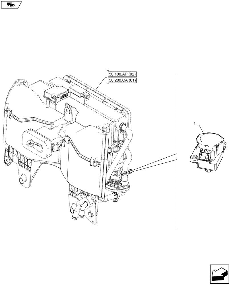 Схема запчастей Case IH FARMALL 105C - (55.050.AK[04]) - VAR - 334183, 334184, 334211, 334212, 391606, 743496, 743573, 744588 - AIR CONDITIONER - ELECTRIC MOTOR (55) - ELECTRICAL SYSTEMS