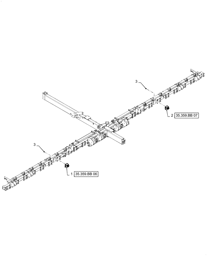 Схема запчастей Case IH 1255 - (35.359.BB[03]) - HYDRAULIC MULTI VALVE WITH PTO 24 ROW (35) - HYDRAULIC SYSTEMS