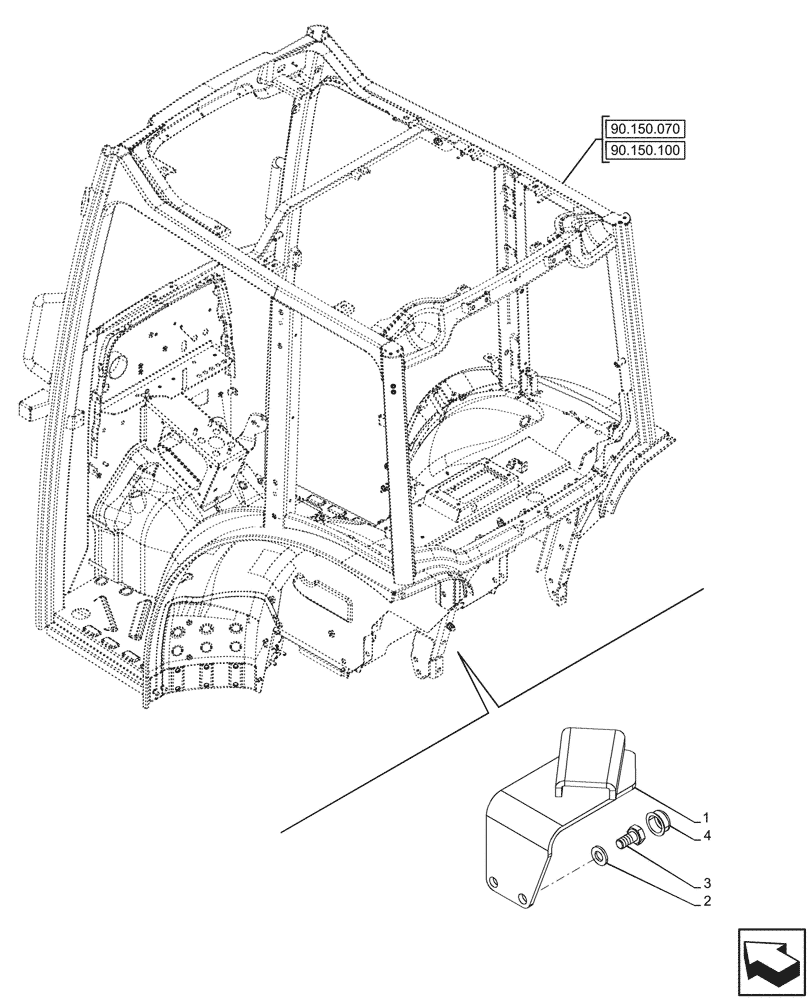 Схема запчастей Case IH FARMALL 80N - (33.220.070) - VAR - 330895 - TRAILER BRAKE VALVE, SUPPORT, ITALY, CAB (33) - BRAKES & CONTROLS