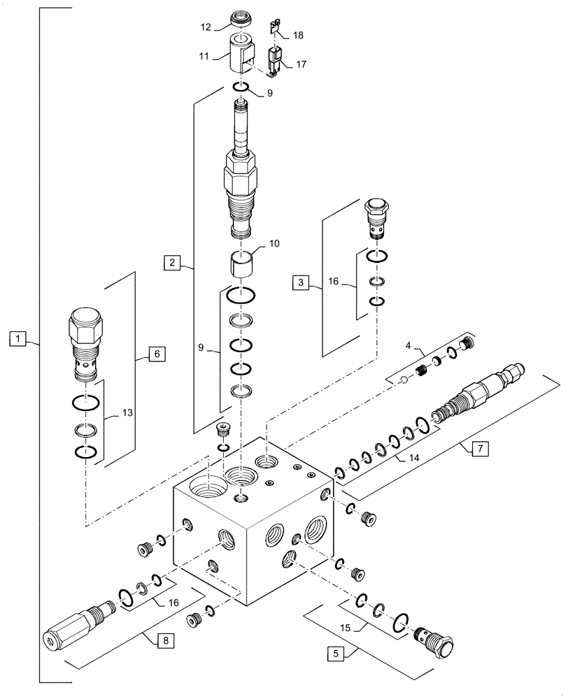 Схема запчастей Case IH 1255 - (35.105.AA[01]) - VACUUM FAN VALVE, PTO (35) - HYDRAULIC SYSTEMS