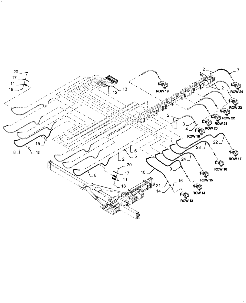 Схема запчастей Case IH 1255 - (79.904.AA[02]) - BULK FILL, DELIVERY PIPE & HOSES (79) - PLANTING