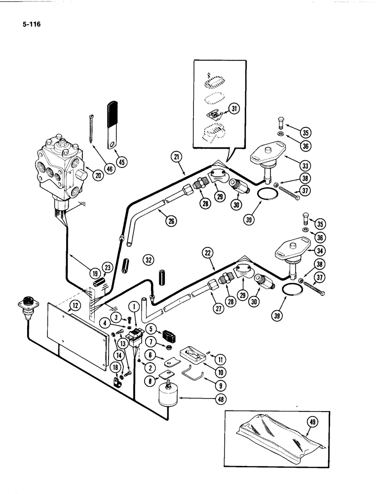 Схема запчастей Case IH 4494 - (5-116) - STEERING ELECTRIC CONTROLS (05) - STEERING