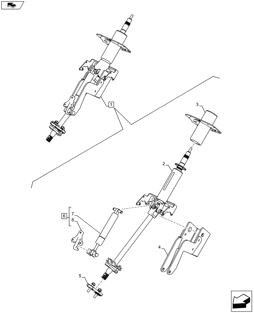 Схема запчастей Case IH PUMA 160 - (41.101.01[02A]) - STEERING COLUMN, COMPONENTS - D9023 (41) - STEERING