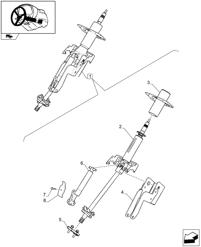 Схема запчастей Case IH MAXXUM 120 - (1.95.5/ D) - STEERING COLUMN, COMPONENTS (10) - OPERATORS PLATFORM/CAB