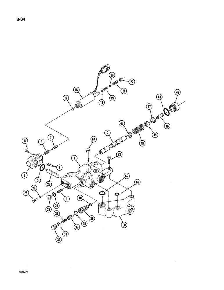 Схема запчастей Case IH 9250 - (8-064) - HITCH CONTROL VALVE ASSEMBLY (08) - HYDRAULICS