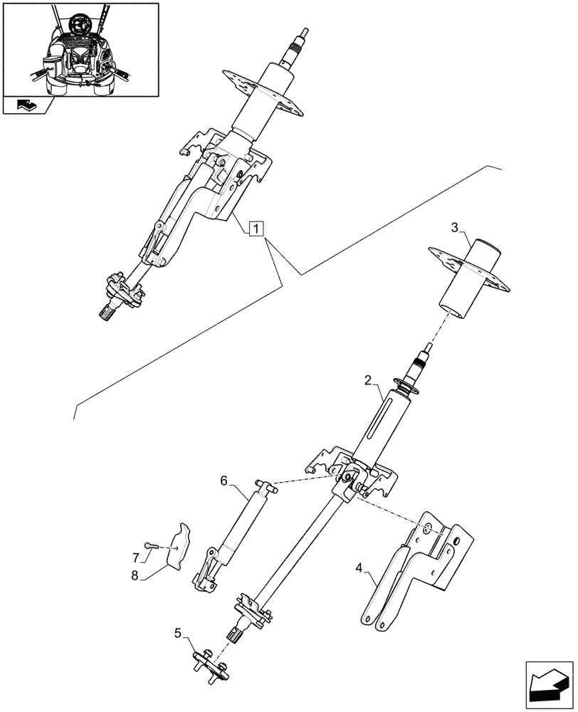 Схема запчастей Case IH PUMA 155 - (1.95.5/ B) - STEERING COLUMN, COMPONENTS (10) - OPERATORS PLATFORM/CAB