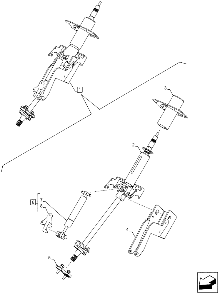 Схема запчастей Case IH PUMA 165 - (41.101.AF[02]) - VAR - 391231, 758270, 758271, 758272, 758273 - STEERING COLUMN, COMPONENTS (41) - STEERING