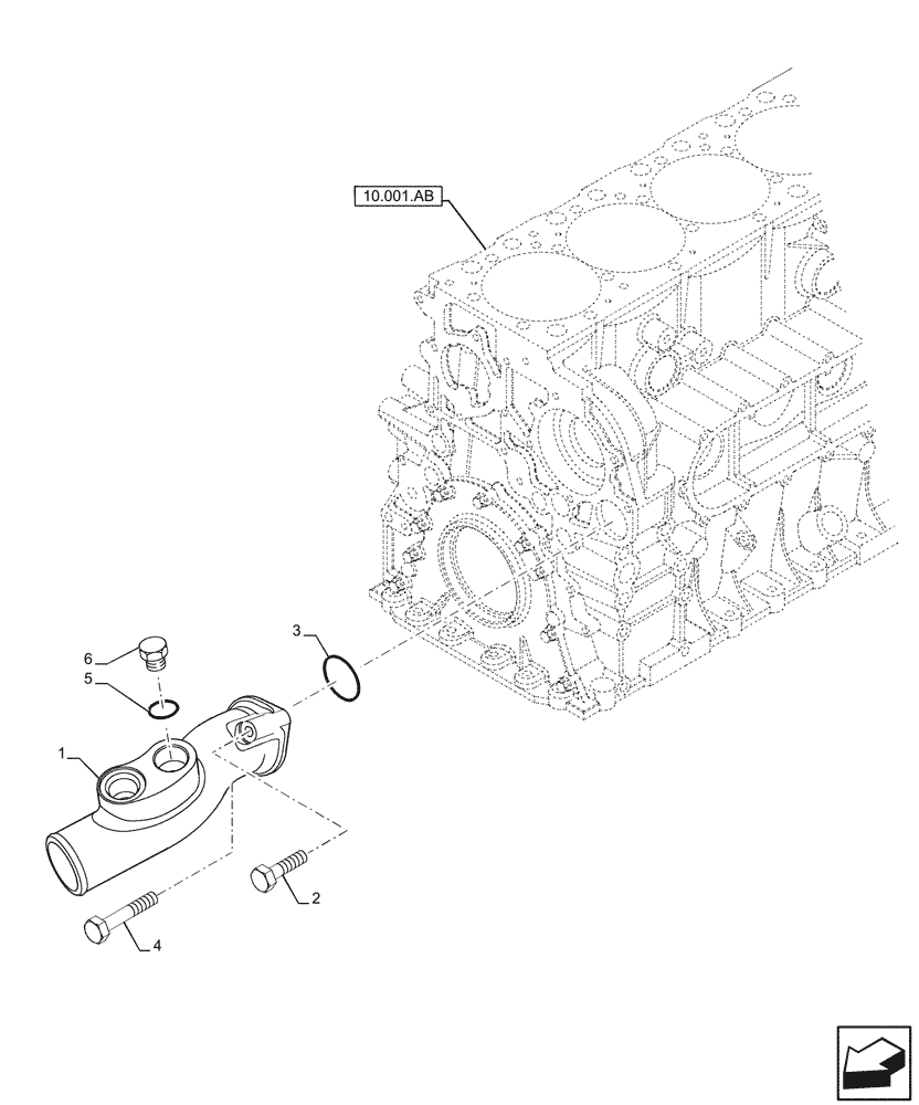 Схема запчастей Case IH F2CFP614B H003 - (10.400.AQ) - WATER PUMP LINE (10) - ENGINE