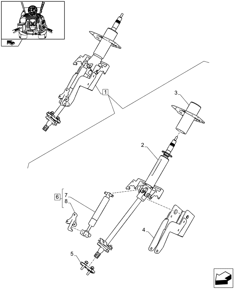 Схема запчастей Case IH PUMA 180 - (1.95.5/ B[01A]) - STEERING COLUMN, COMPONENTS - D9023 (10) - OPERATORS PLATFORM/CAB