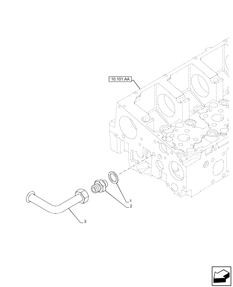 Схема запчастей Case IH F2CFP614E H003 - (10.400.AE[02]) - ENGINE, COOLING SYSTEM LINE (10) - ENGINE