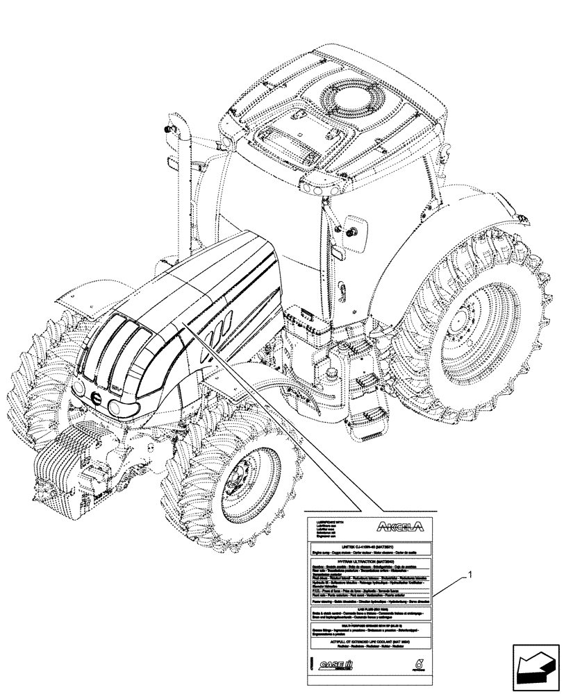 Схема запчастей Case IH FARMALL 100C - (90.108.AA[15]) - VAR - 334255, 334256, 334257 - DECAL, CAB (90) - PLATFORM, CAB, BODYWORK AND DECALS