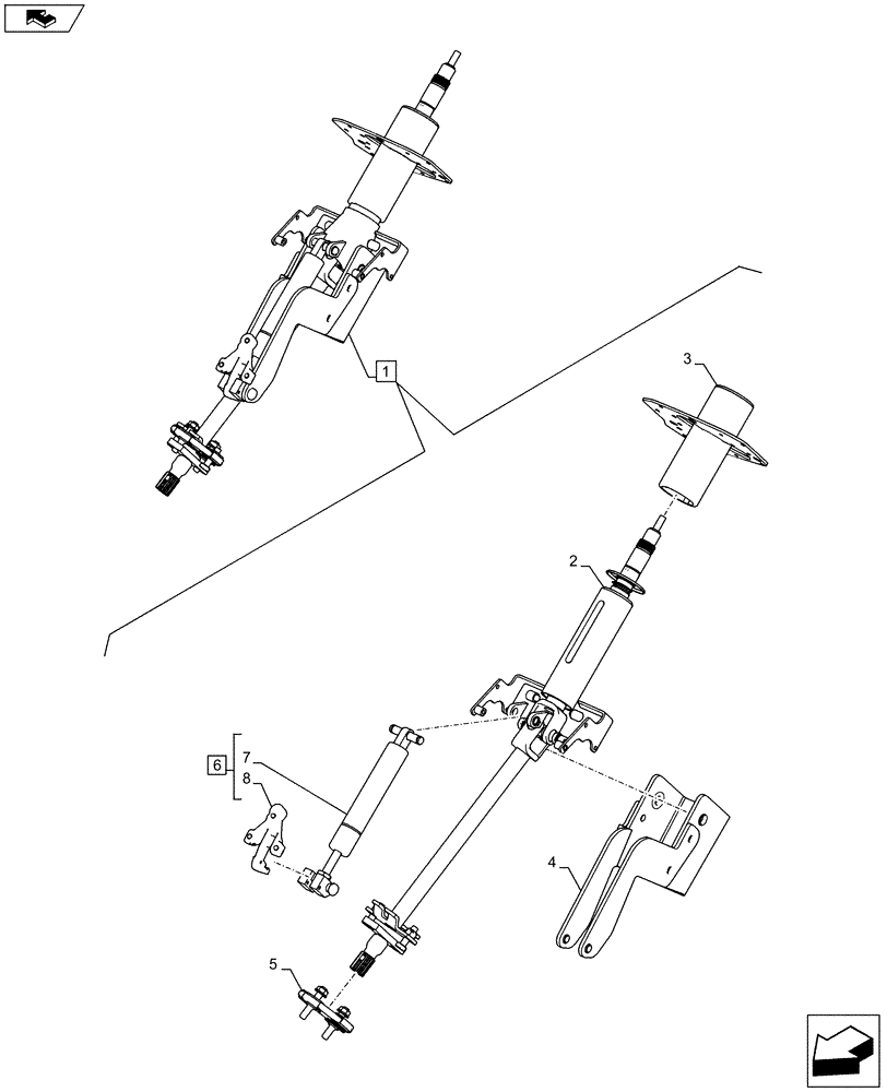 Схема запчастей Case IH PUMA 200 - (41.204.01[03A]) - STEERING COLUMN, COMPONENTS - D9023 (41) - STEERING