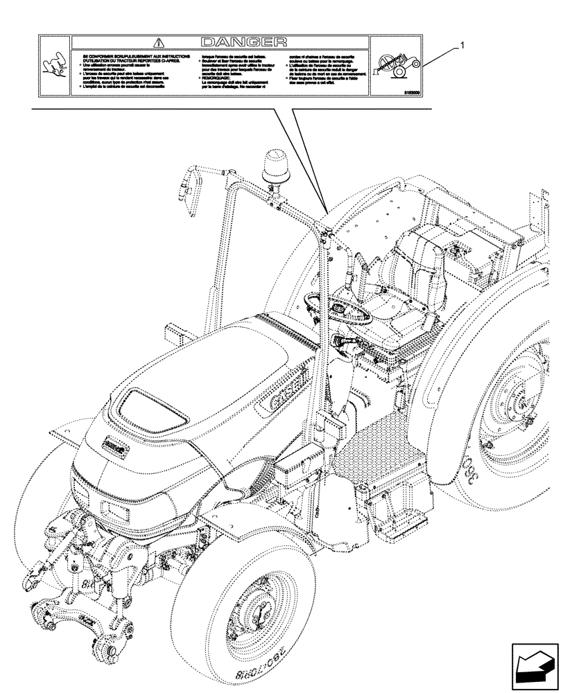 Схема запчастей Case IH FARMALL 110V - (90.108.210) - DECAL, FRANCE, CAB (90) - PLATFORM, CAB, BODYWORK AND DECALS