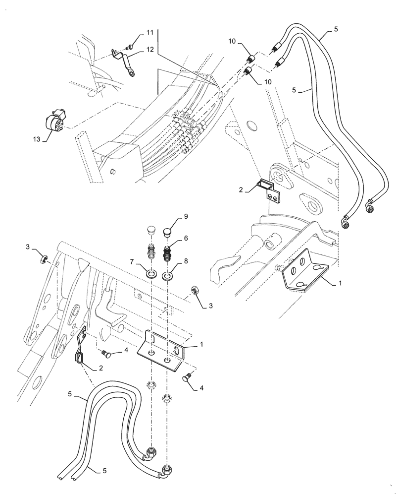 Схема запчастей Case IH L735 - (35.734.AA[02]) - HYDR LINES, 3RD FUNCTION (35) - HYDRAULIC SYSTEMS