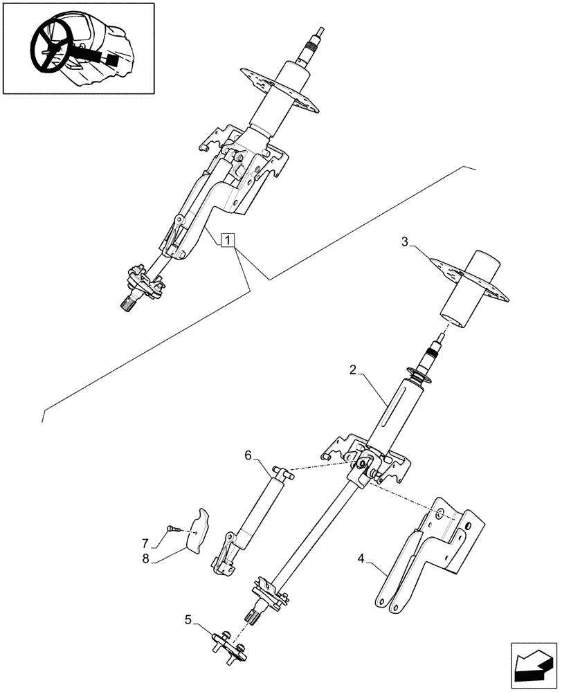 Схема запчастей Case IH PUMA 165 - (1.95.5/ E) - STEERING COLUMN, COMPONENTS (10) - OPERATORS PLATFORM/CAB