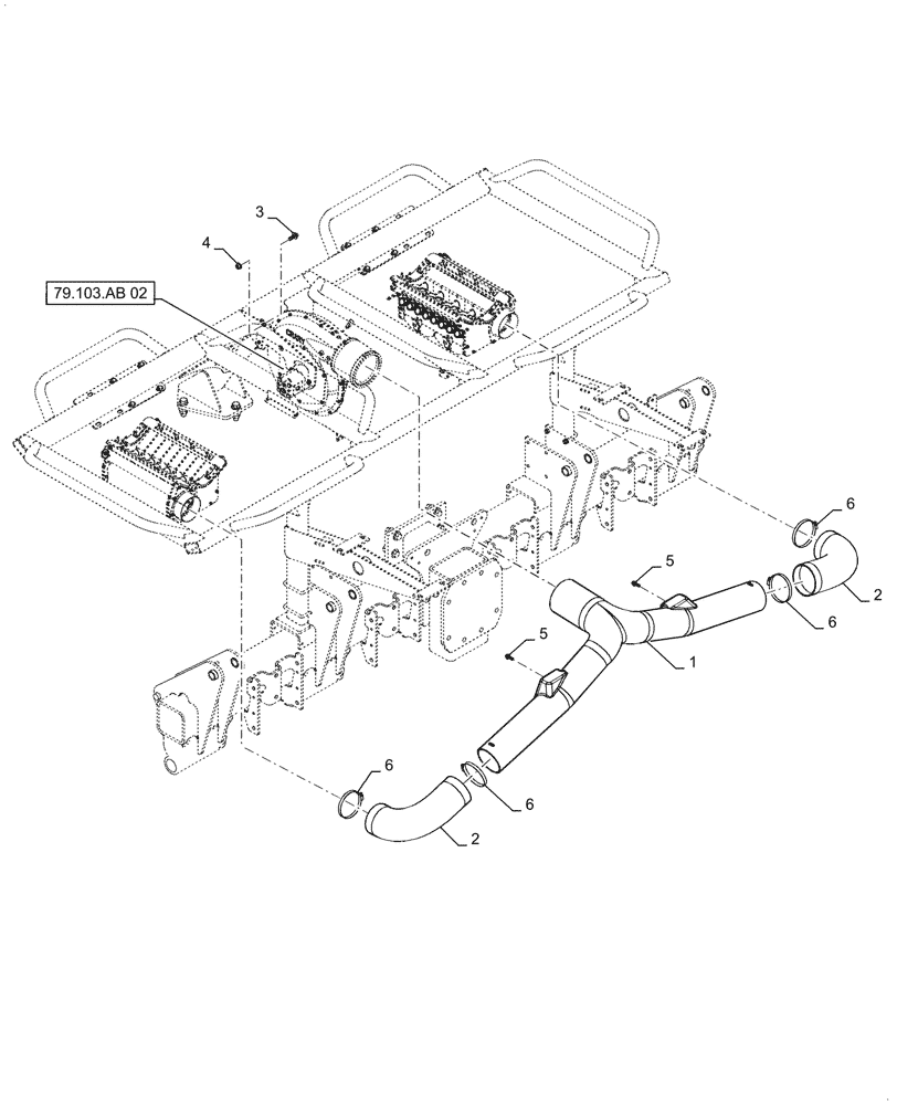 Схема запчастей Case IH 2150 - (79.105.AD[04]) - BULK FILL AIR SUPLY TUBES (79) - PLANTING