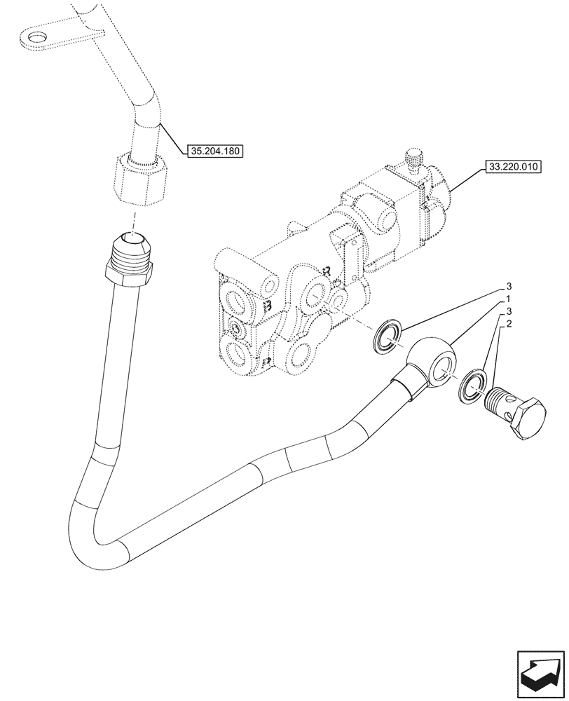 Схема запчастей Case IH FARMALL 110N - (35.204.670) - VAR - 342349, 743915 - REMOTE CONTROL VALVE, LINE, W/ TRAILER BRAKE VALVE, W/O MID MOUNT VALVES, W/O HYDRAULIC STABILIZERS (35) - HYDRAULIC SYSTEMS