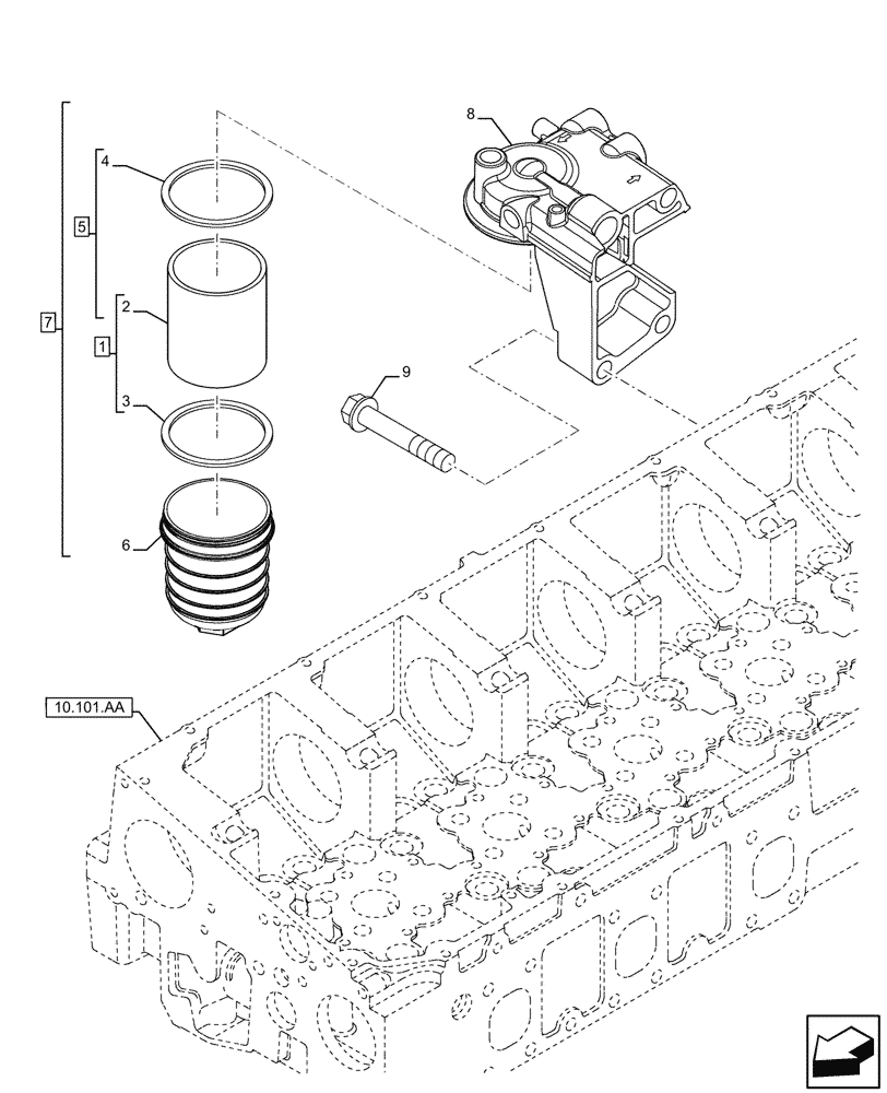 Схема запчастей Case IH F2CFP614D H003 - (10.206.AG) - FUEL FILTER (10) - ENGINE