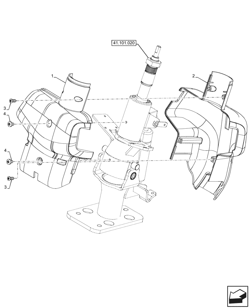 Схема запчастей Case IH FARMALL 90N - (90.160.070) - VAR - 759028, 759029, 759031, 759033 - CAB INTERIOR TRIM, STEERING COLUMN, CAB (90) - PLATFORM, CAB, BODYWORK AND DECALS