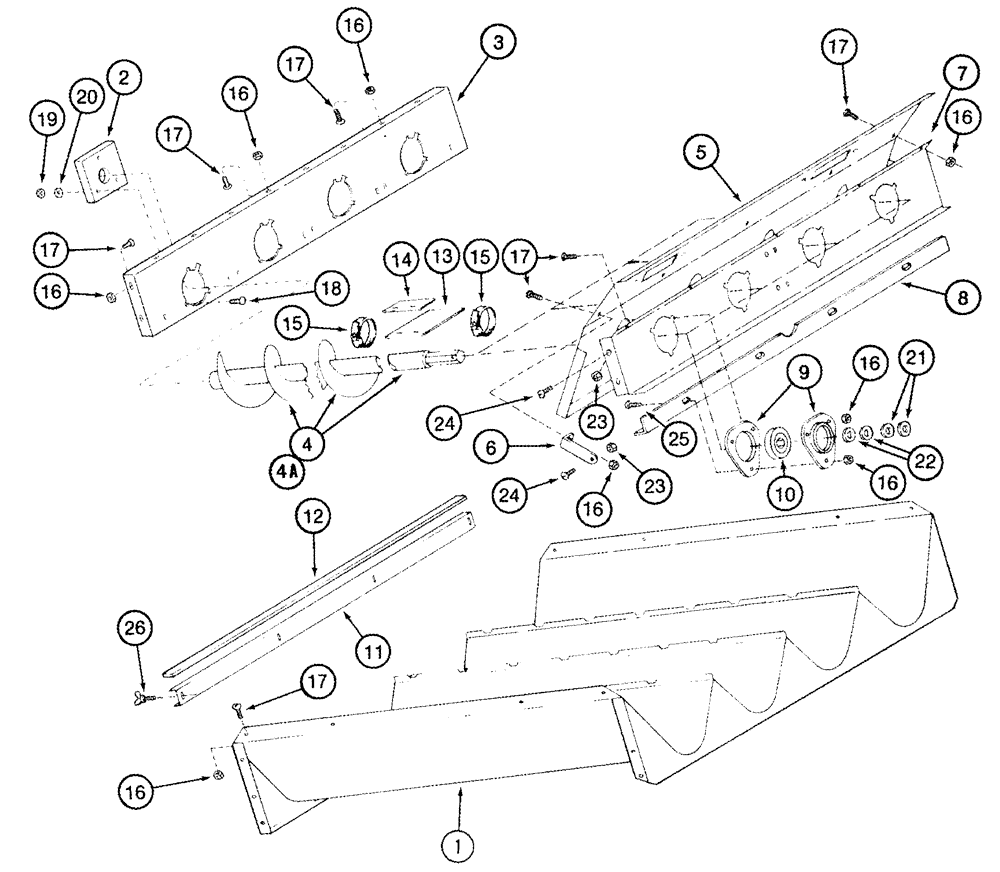 Схема запчастей Case IH 2366 - (09B-14) - AUGER BED (14) - ROTOR, CONCANVES & SIEVE