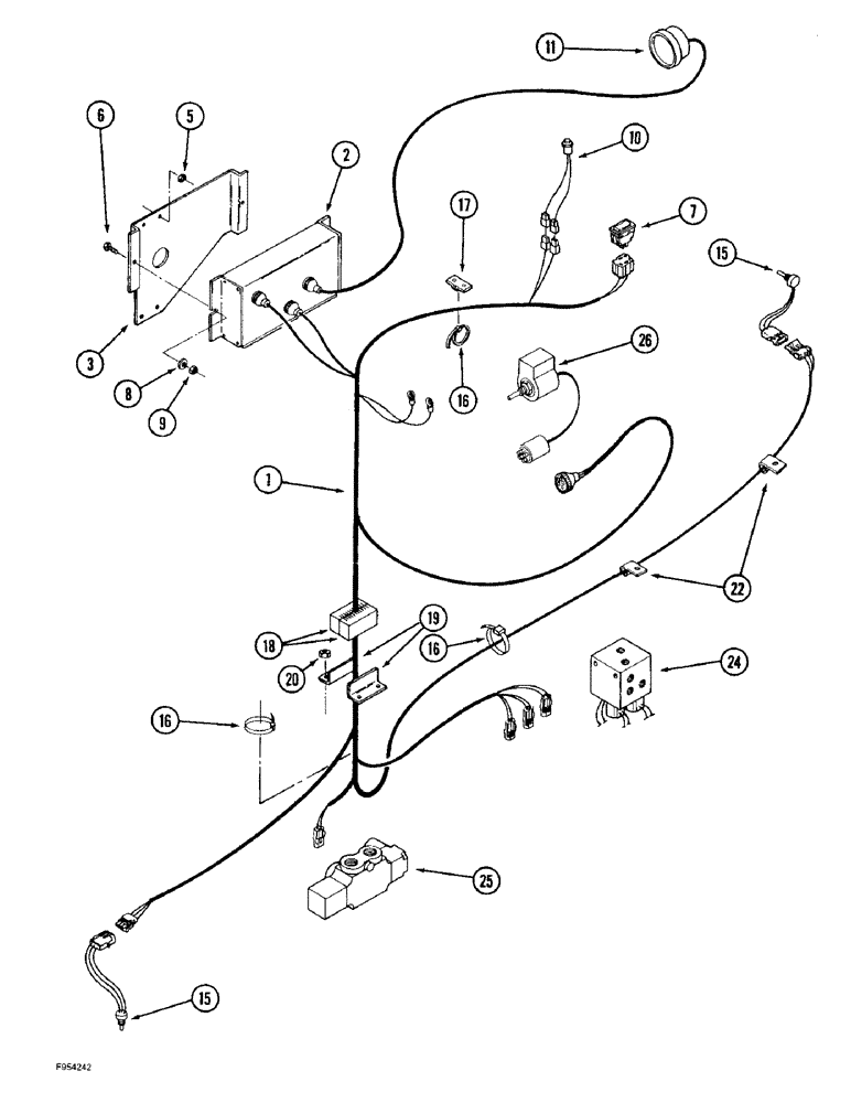 Схема запчастей Case IH 9310 - (4-074) - STEERABLE AXLE HARNESS (04) - ELECTRICAL SYSTEMS