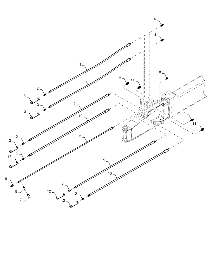 Схема запчастей Case IH 1255 - (35.780.AD[01]) - TRACTOR HYDRAULIC HOSES FOR 24 ROW 2POINT HITCH (35) - HYDRAULIC SYSTEMS