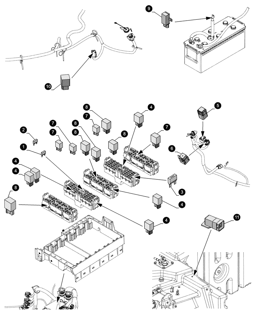 Схема запчастей Case IH FARMALL 110U - (05.100.043) - MAINTENANCE PARTS - FUSES (05) - SERVICE & MAINTENANCE