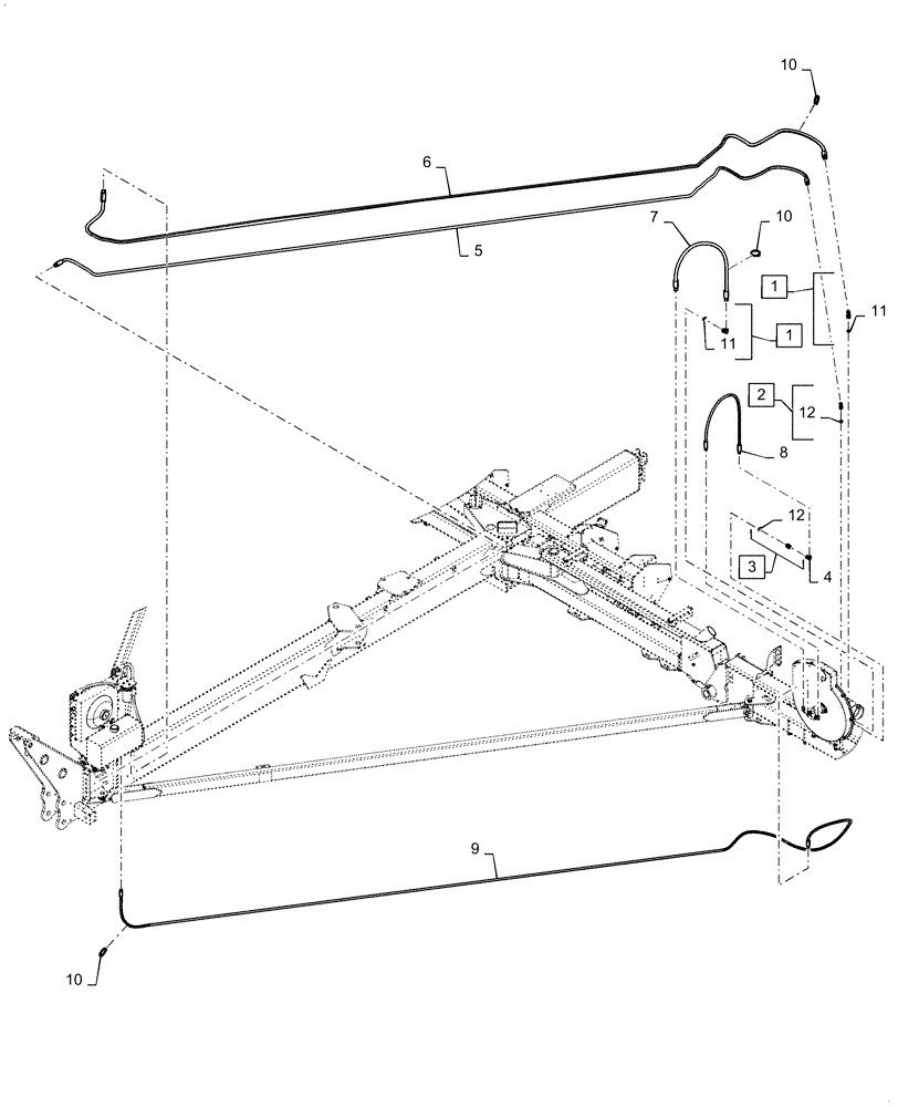 Схема запчастей Case IH 1255 - (35.744.AC[03]) - LEFT PTO MULTI VALVE FOR DRAW BAR HITCH (35) - HYDRAULIC SYSTEMS