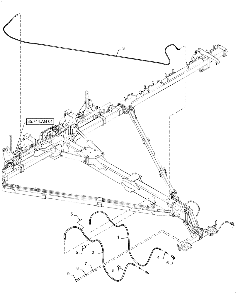 Схема запчастей Case IH 2150 - (35.744.AG[02]) - HYDRAULICS BULK FILL TWO POINT HITCH (35) - HYDRAULIC SYSTEMS