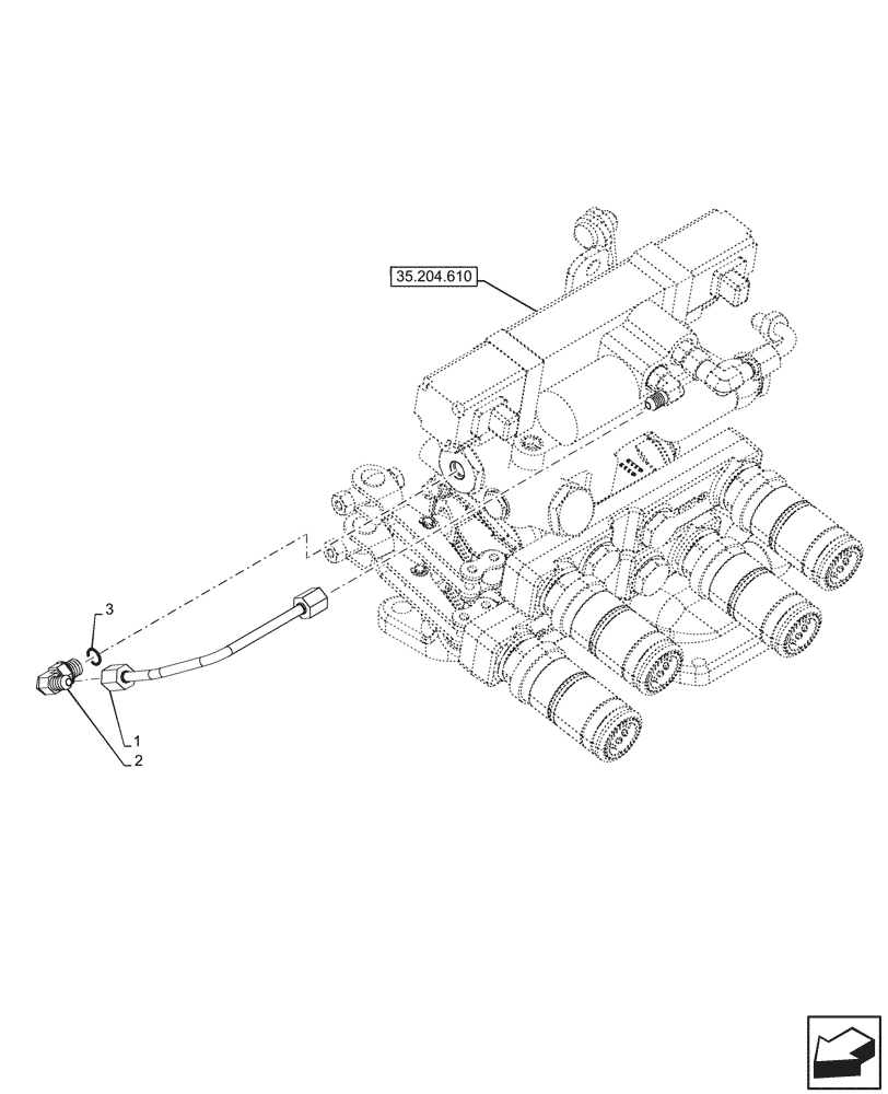 Схема запчастей Case IH FARMALL 80N - (35.204.690) - VAR - 342251, 342252, 342348, 342349, 743915, 743970 - REMOTE CONTROL VALVE, LINE, W/O MID MOUNT VALVES (35) - HYDRAULIC SYSTEMS