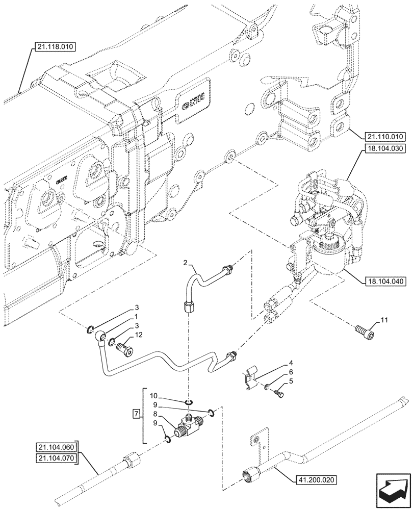 Схема запчастей Case IH FARMALL 100V - (18.104.020) - VAR - 759018 - PTO CLUTCH, CONTROL, LINES, CAB (18) - CLUTCH