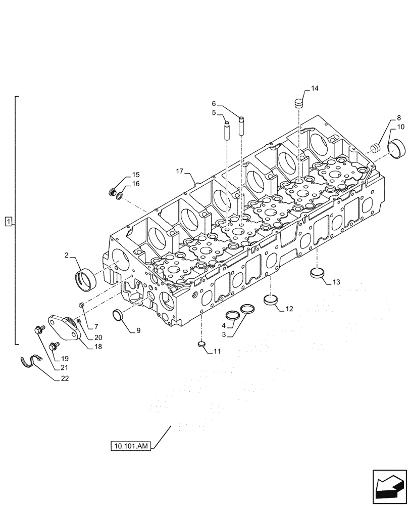 Схема запчастей Case IH F2CFP614C H003 - (10.101.AA) - CYLINDER HEAD (10) - ENGINE