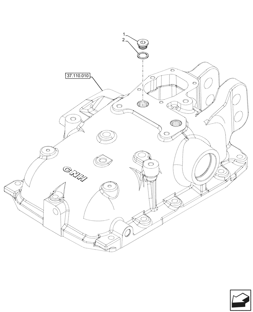 Схема запчастей Case IH FARMALL 100V - (37.110.090) - VAR - 743516, 743517, 743572 - REAR, HYDRAULIC LIFT, HOUSING, PLUG (37) - HITCHES, DRAWBARS & IMPLEMENT COUPLINGS