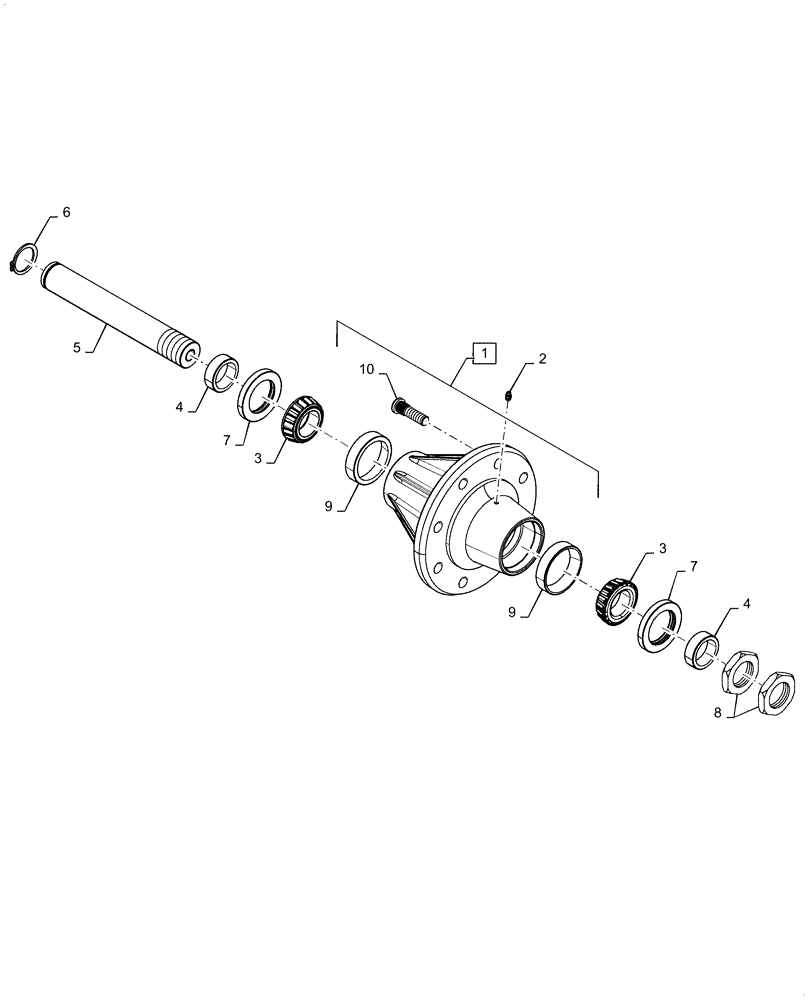 Схема запчастей Case IH 2150 - (44.530.AE[01]) - HUB CARRYING WHEELS (44) - WHEELS