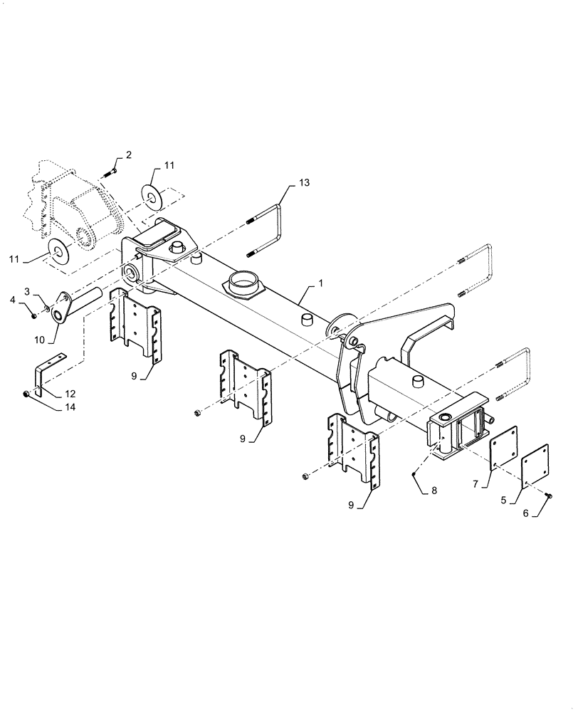 Схема запчастей Case IH 1255 - (39.100.AN[05]) - OUTER WING RIGHT FOR 12 ROW (39) - FRAMES AND BALLASTING