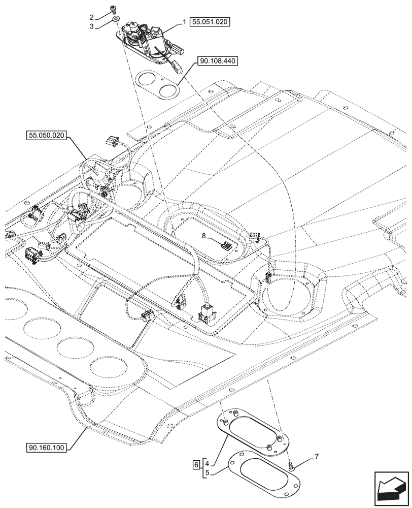 Схема запчастей Case IH FARMALL 110N - (55.051.010) - VAR - 759031 - AIR CONDITIONER, W/ ECO CAB, CONTROL PANEL, CAB (55) - ELECTRICAL SYSTEMS