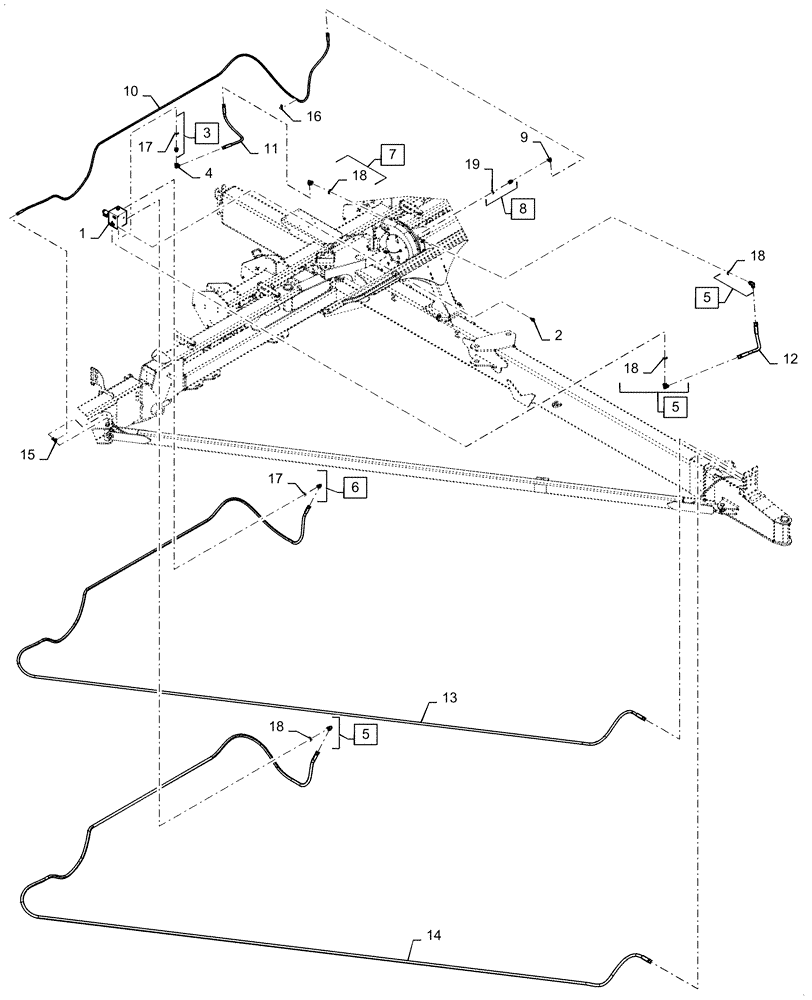 Схема запчастей Case IH 1255 - (35.744.AC[02]) - HYDRAULICS BULK FILL HOSES (35) - HYDRAULIC SYSTEMS