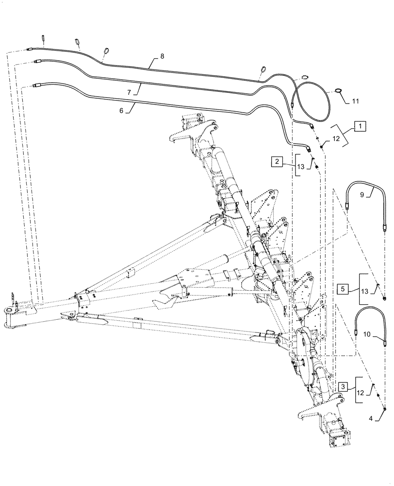 Схема запчастей Case IH 1255 - (35.780.AD[07]) - HYDRAULIC VACUUM FAN HOSES 16 ROW EARLY RISER (35) - HYDRAULIC SYSTEMS