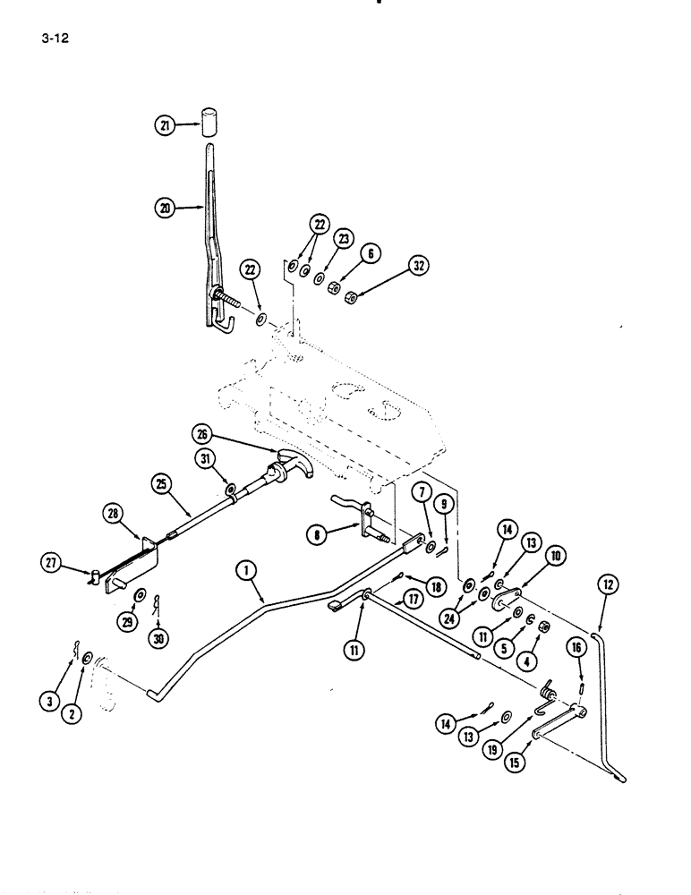 Схема запчастей Case IH 235 - (3-12) - THROTTLE CONTROLS (03) - FUEL SYSTEM