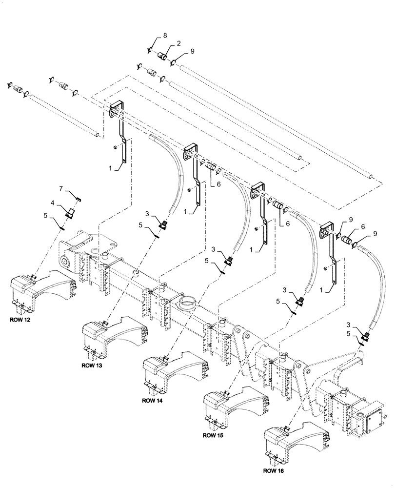 Схема запчастей Case IH 1255 - (79.904.AA[03]) - BULK FILL, CONNECTION ROW 12 - 16 (79) - PLANTING