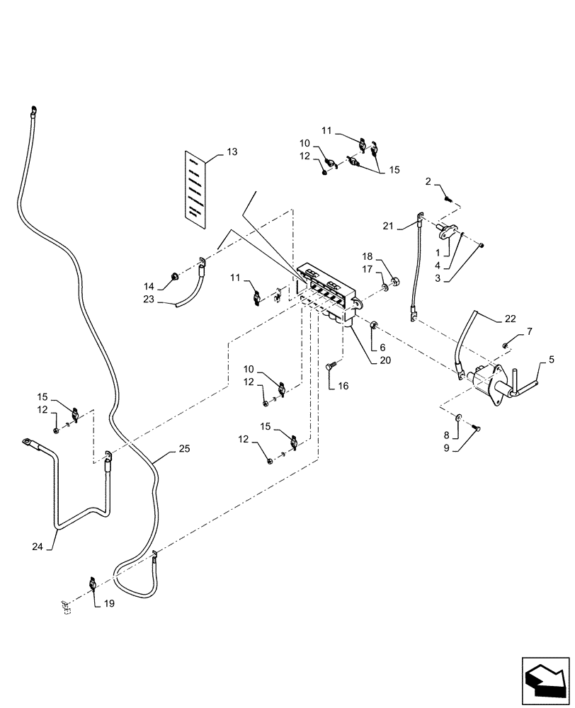 Схема запчастей Case IH PATRIOT 3340 - (55.302.AI[01]) - BATTERY BOX, FUSES AND DISCONNECT (55) - ELECTRICAL SYSTEMS