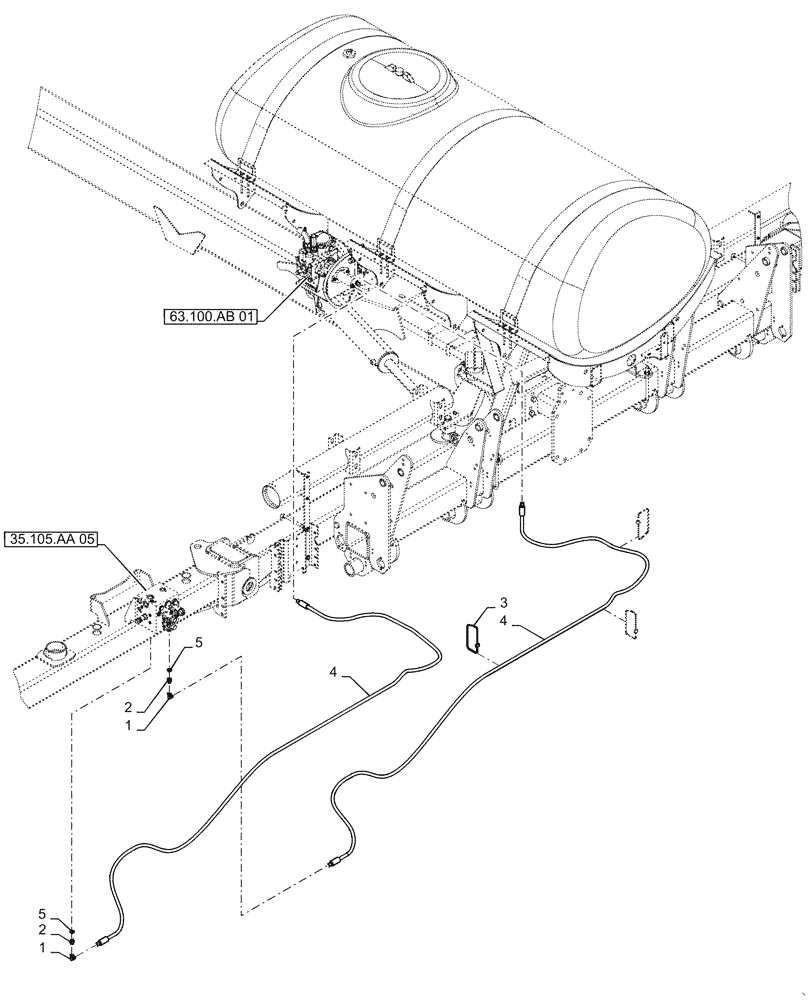 Схема запчастей Case IH 1255 - (35.747.AE[01]) - LIQUID FERTILIZER HYDRAULICS FOR 16 ROW (35) - HYDRAULIC SYSTEMS